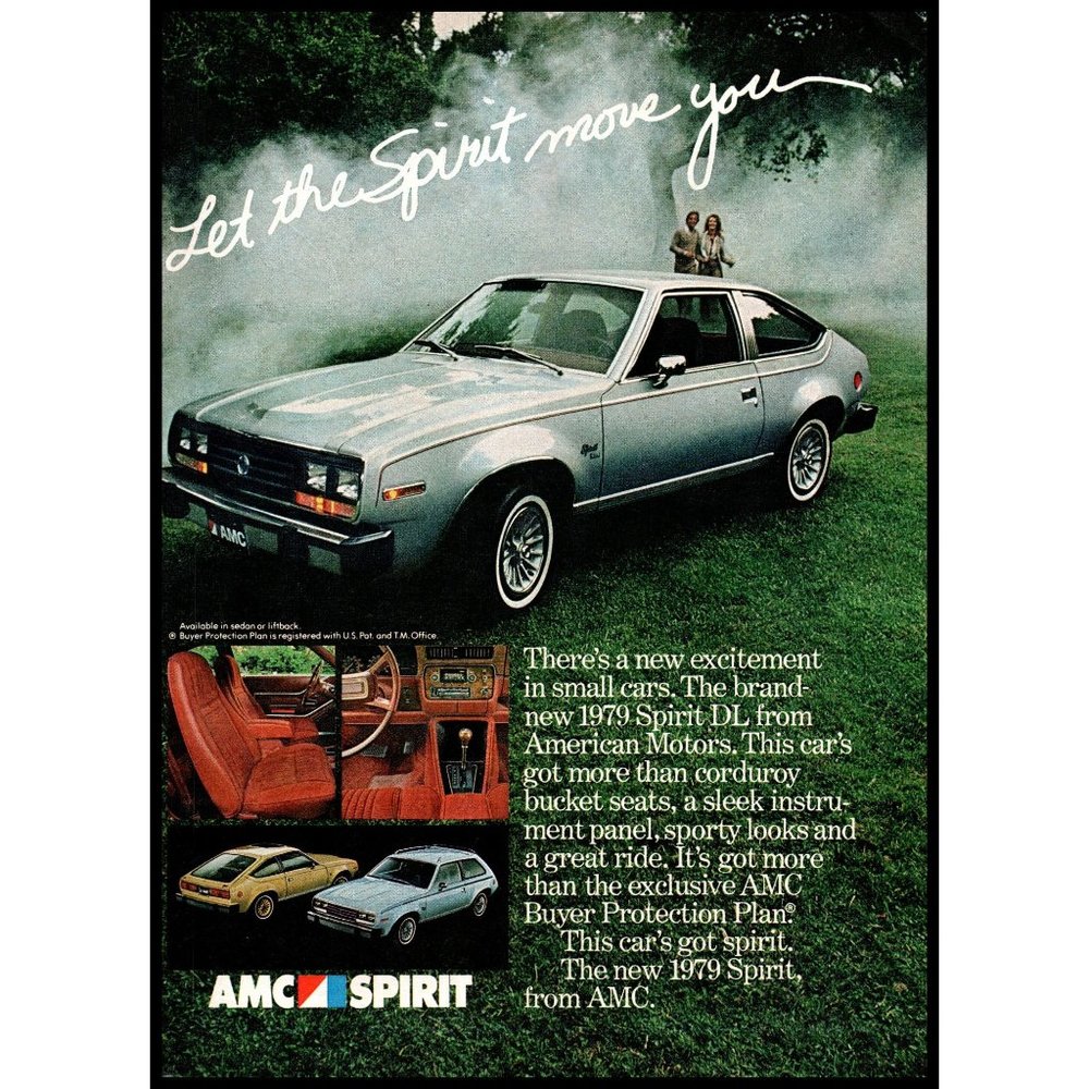 1978 AMC American Motors Spirit Hatchback Vintage Print Ad Mist Eery Fog Photo